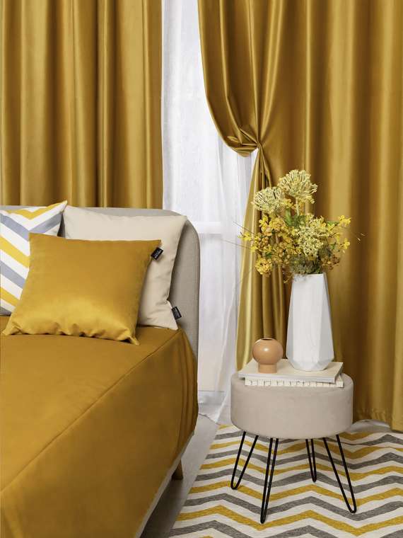 Комплект из двух штор Monaco 170х270 желтого цвета