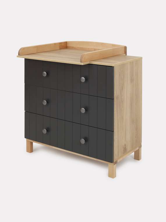 Пеленальный комод Bamboo темно-серого цвета