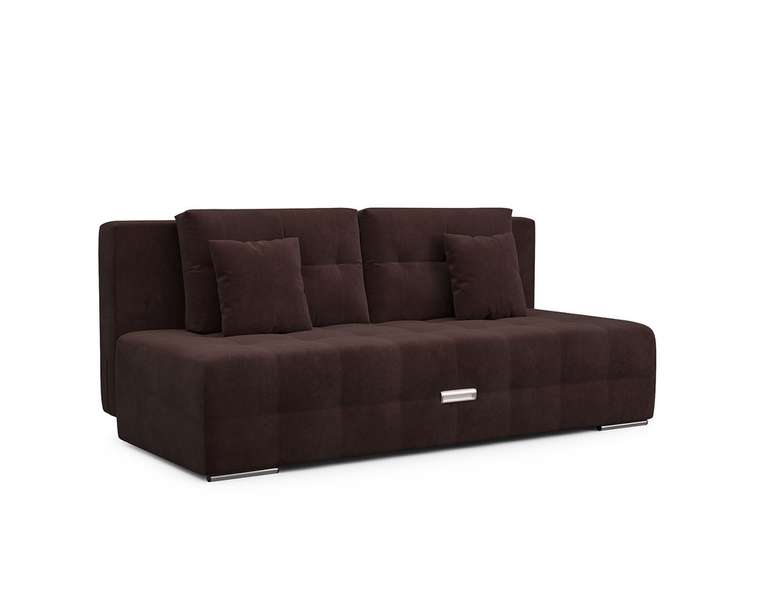 Прямой диван-кровать Марсель 4 темно-коричневого цвета