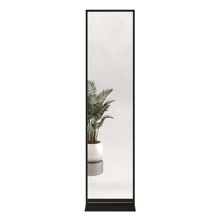 Дизайнерское напольное одностороннее зеркало Zeliso-I в металлической раме черного цвета