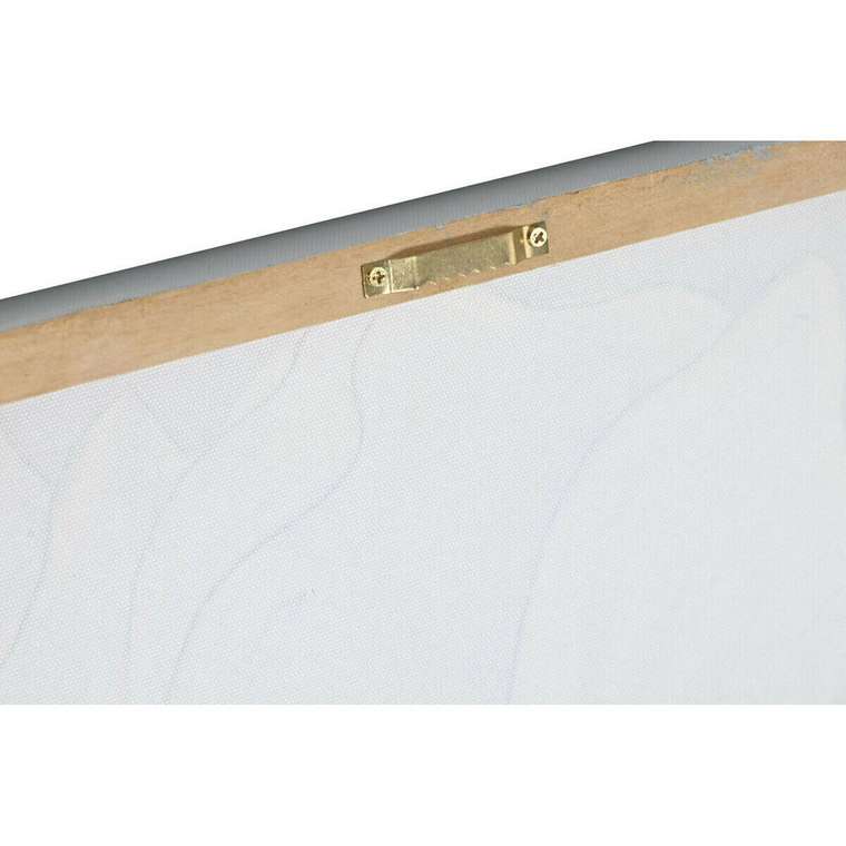 Картина Белый Позолоченный Полотно Деревянный MDF Цветок романтик 60 x 3 x 60 cm (2 штук)