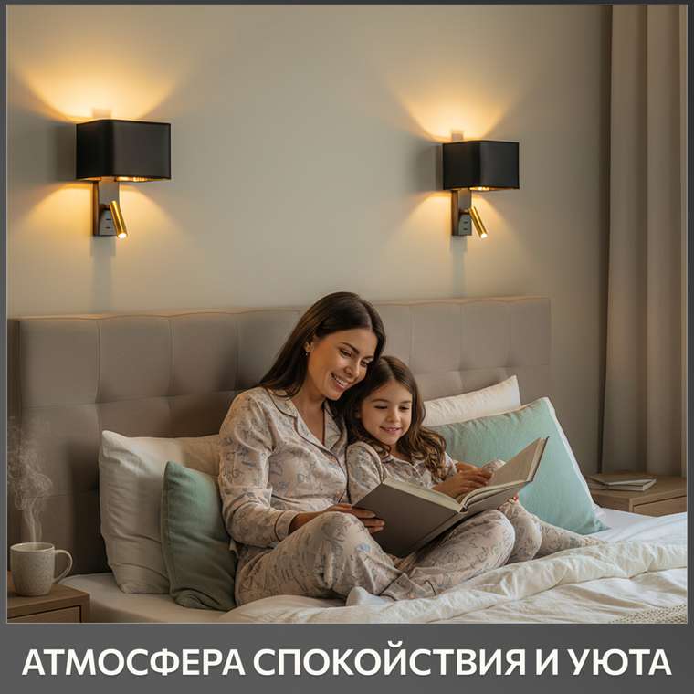 Citilux DEKART CL704481 LED Бра с чёрным абажуром и выключателем