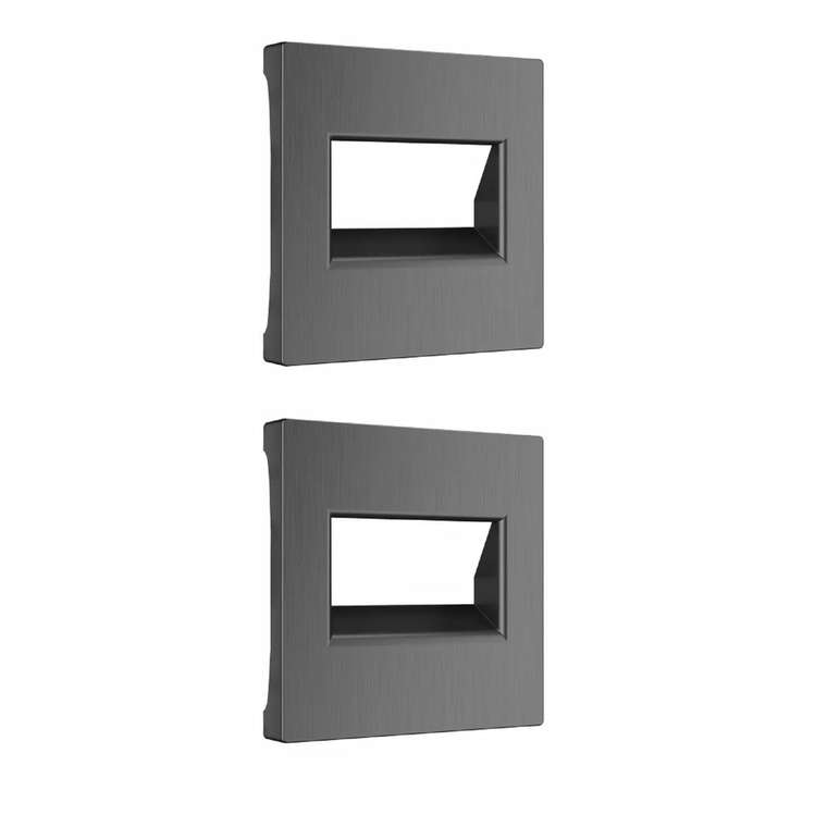 W1191104/ Накладка для двойной розетки Еthernet RJ-45 (графит рифленый) - комплект 2 шт. W1191104 Встраиваемые механизмы серебряный рифленый