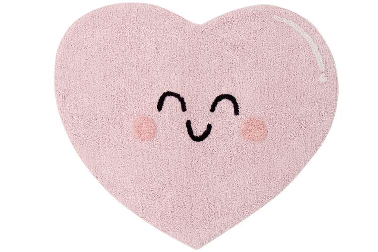 Ковер Счастливое сердце 90х105 розового цвета