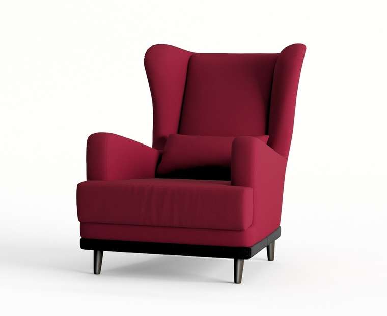 Кресло Грэмми в обивке из велюра бордового цвета