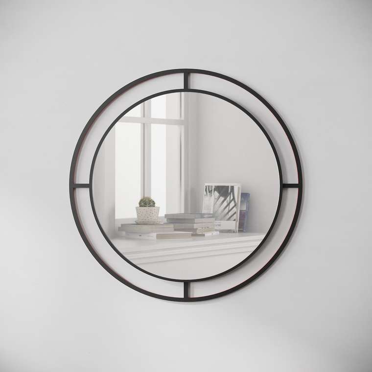 Настенное зеркало Bubble в раме черного цвета