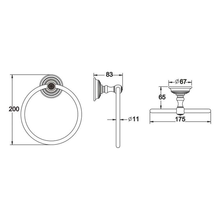 Кольцо для полотенец Rose RG1406Q, бронза