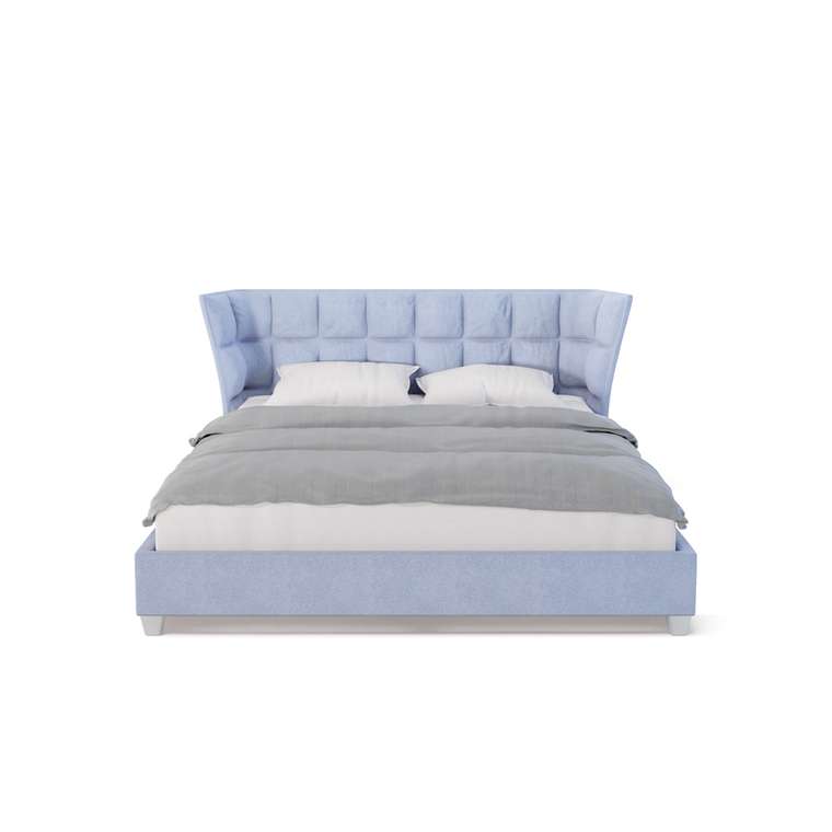 Кровать Гамма 160х200 светло-голубого цвета без подъемного механизма