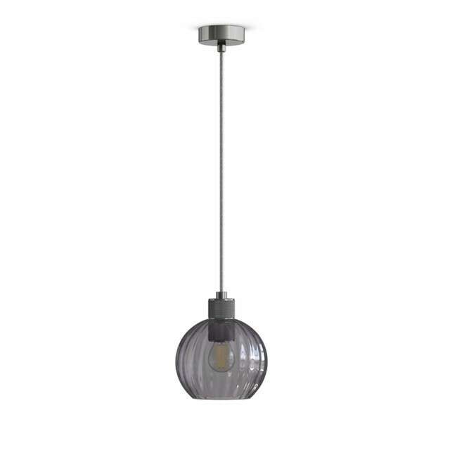 Подвесной светильник Rib с серо-зеркальным плафоном