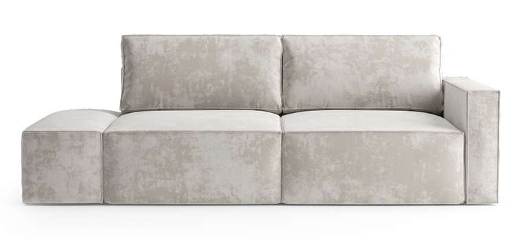 Диван-кровать Софт бежевого цвета с банкеткой левой