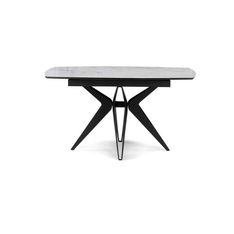 Раздвижной обеденный стол Риполь 140 черно-белого цвета