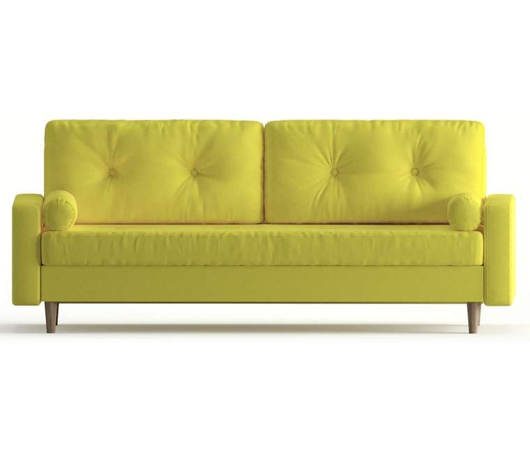 Диван-кровать из рогожка Basel желтого цвета