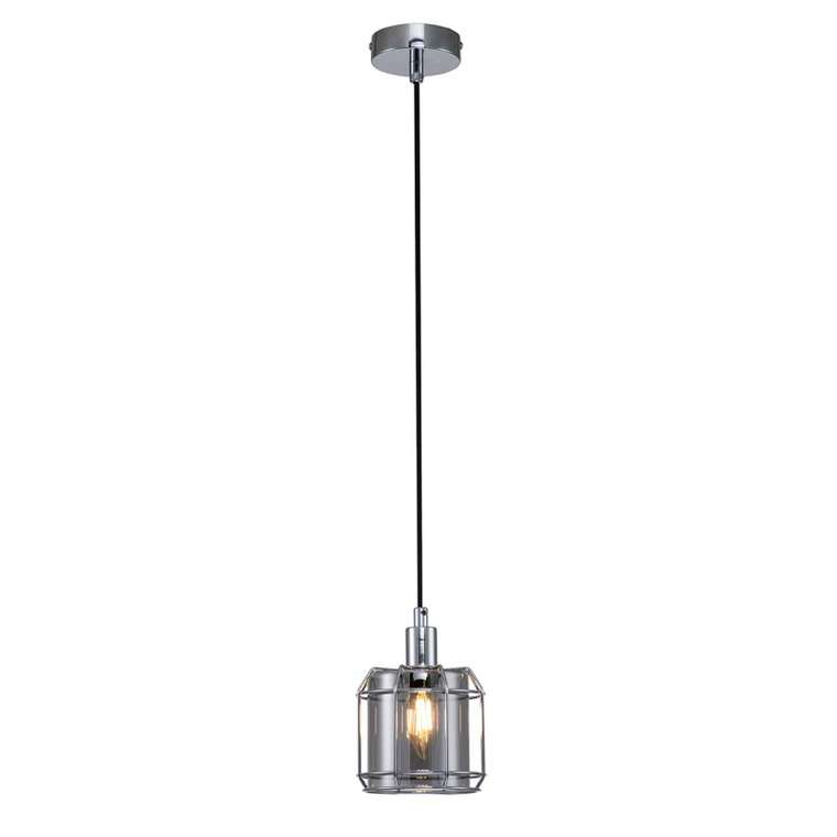 Подвесной светильник Midland 10188/1S Chrome (стекло, цвет дымчатый)
