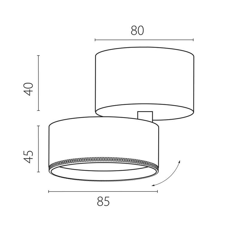 Светильник ALTA PRO накладной LED 15W 1700LM 36G БЕЛЫЙ 3000K с накл. чашей (215536 + 215016 + 215010-15)