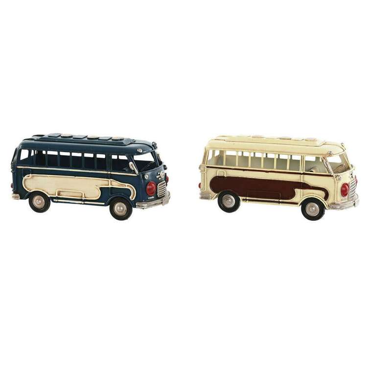Декоративная фигура Синий Белый Aвтобус Vintage 17 x 7 x 8 cm (2 штук)
