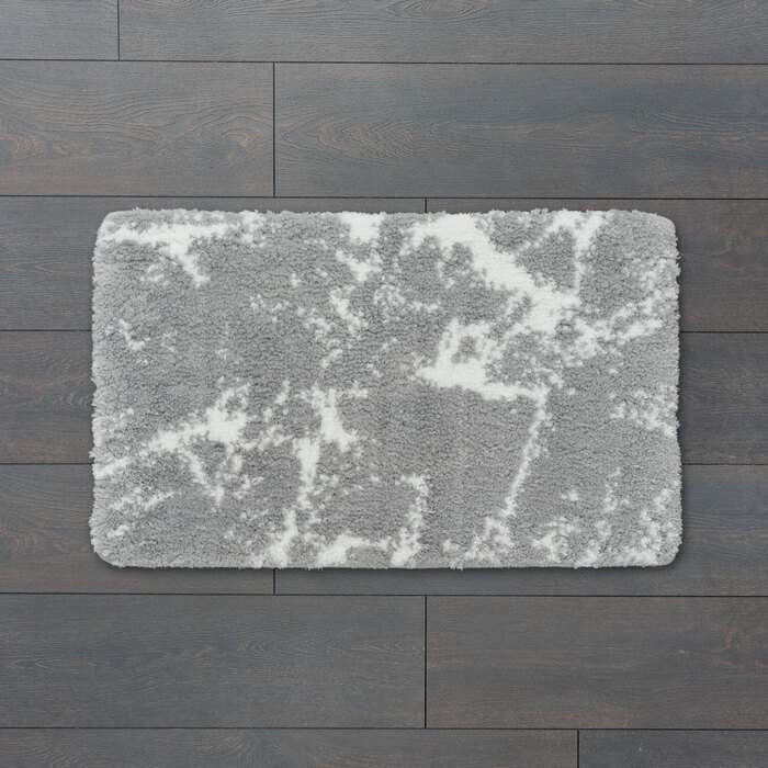 Коврик для ванной комнаты 50x80 серого цвета