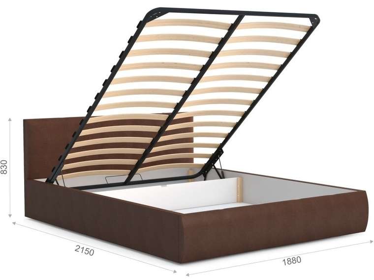 Кровать с подъемным механизмом Верона 180х200 коричневого цвета