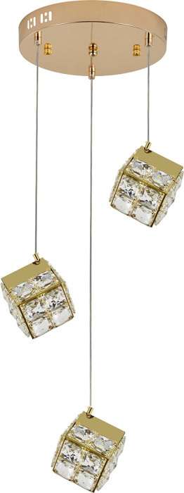 Подвесной светильник LED (12048/3P Gold) Indigo Radioso V000134L форма куба