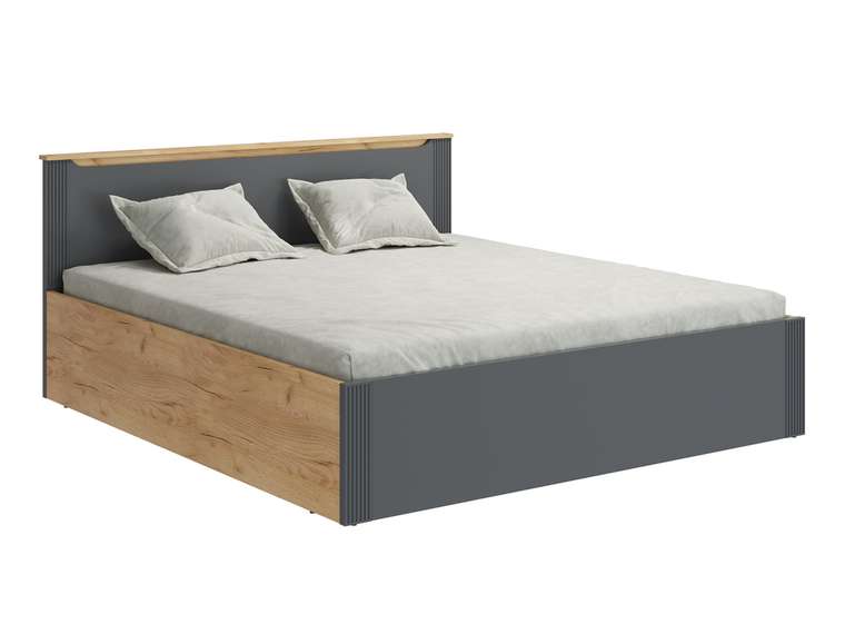 Кровать с подъемным механизмом Эмилия 180х200 серого цвета