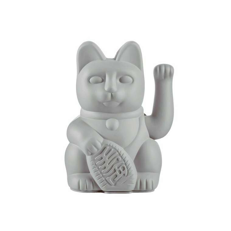 Декоративная фигурка-статуэтка Lucky Cat M светло-серого цвета