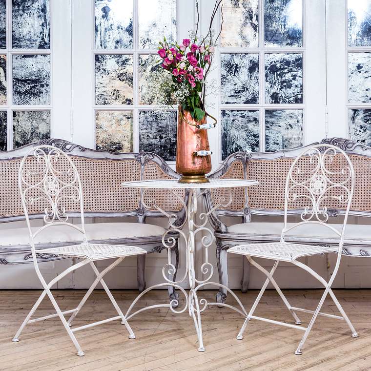 Складной столик для завтрака «Берси» (белый антик)