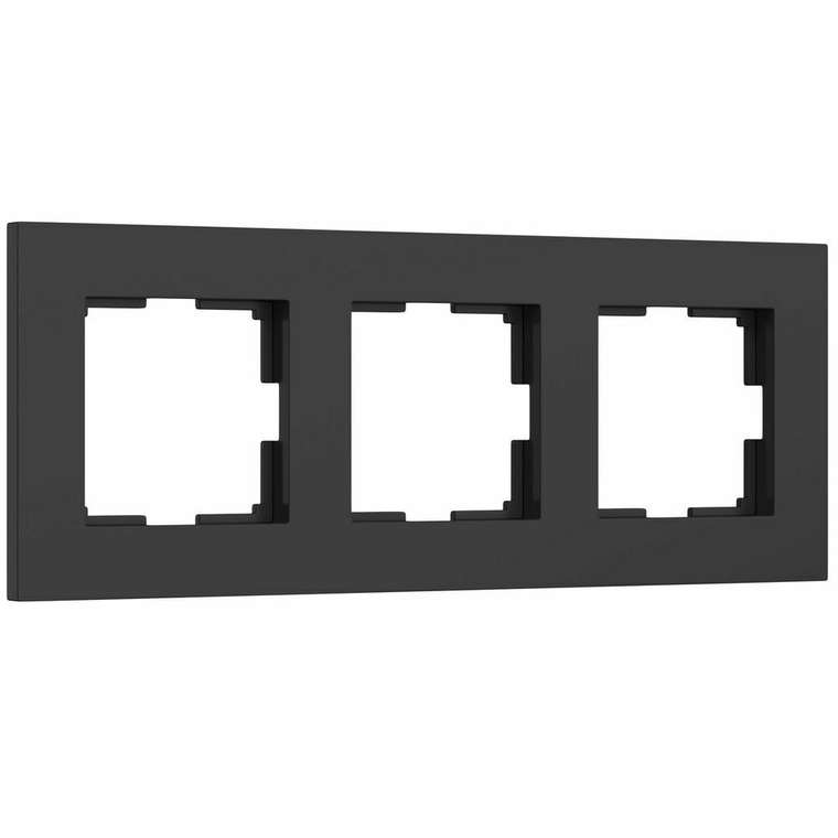 W0032908/ Рамка на 3 поста Slab (черный матовый) W0032908 Slab черный матовый