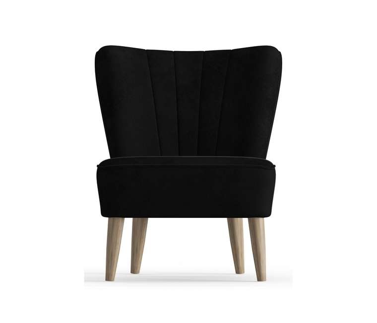 Кресло Пальмира в обивке из велюра черного цвета