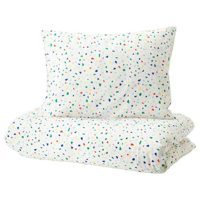 Комплект постельного белья из 2 предметов, белый/мозаика, 140х200/80х80 см