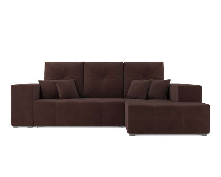 Угловой диван-кровать Монреаль темно-коричневого цвета правый угол