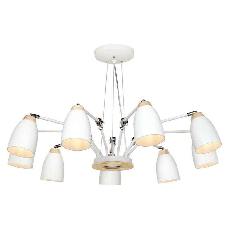 Подвесная люстра Watchman Loft4402/9Wh (дерево, цвет белый)