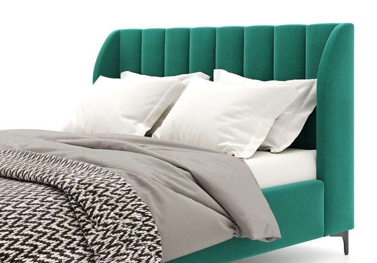 Кровать Sidoni 160х200 темно-зеленого цвета