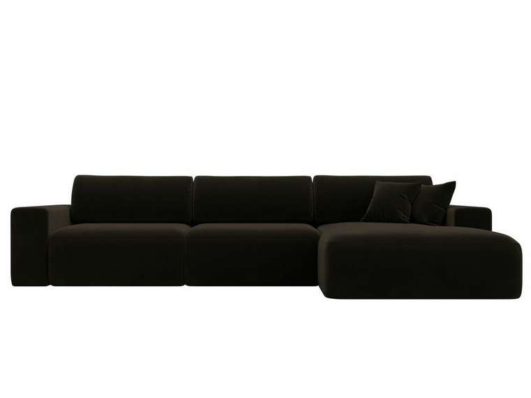 Угловой диван-кровать Лига 036 Классик Лонг темно-коричневого цвета правый угол