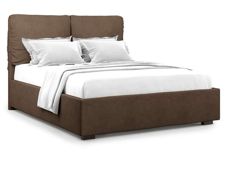 Кровать Trazimeno 140х200 темно-коричневого цвета с подъемным механизмом