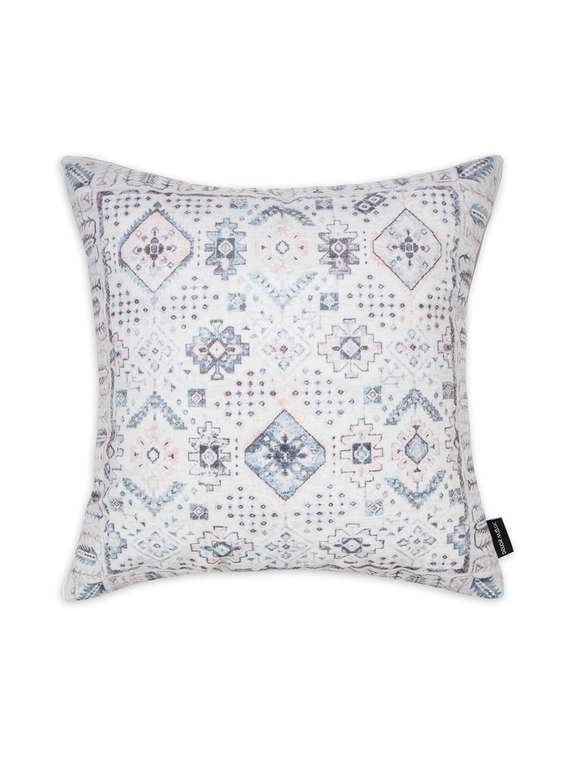 Декоративная подушка Arabica бело-синего цвета