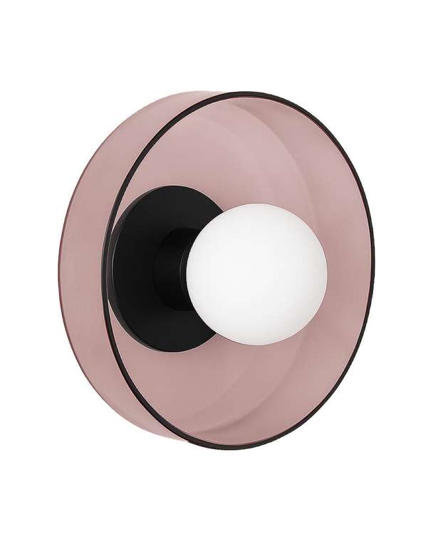 Настенный светильник с розовым стеклом “Кассель” – 35 см