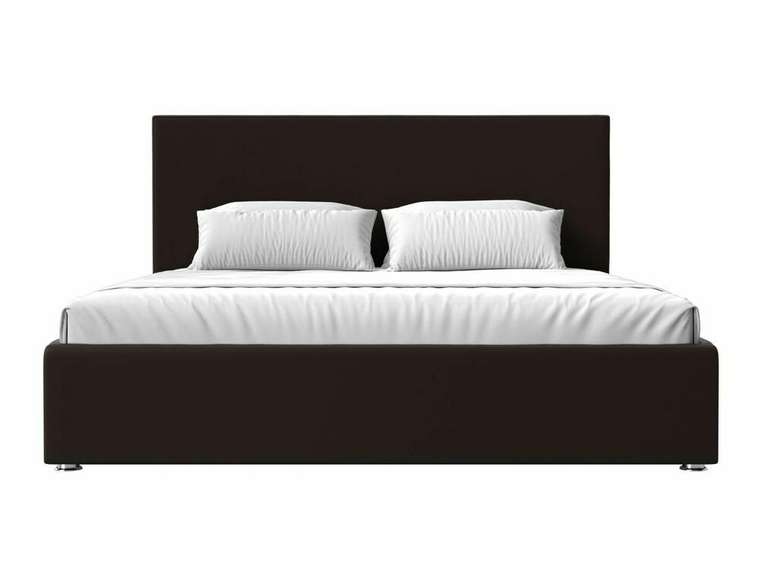 Кровать Кариба 160х200 темно-коричневого цвета с подъемным механизмом (экокожа)