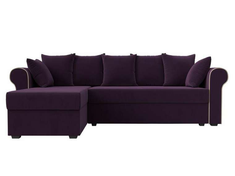 Угловой диван-кровать Рейн фиолетового цвета левый угол