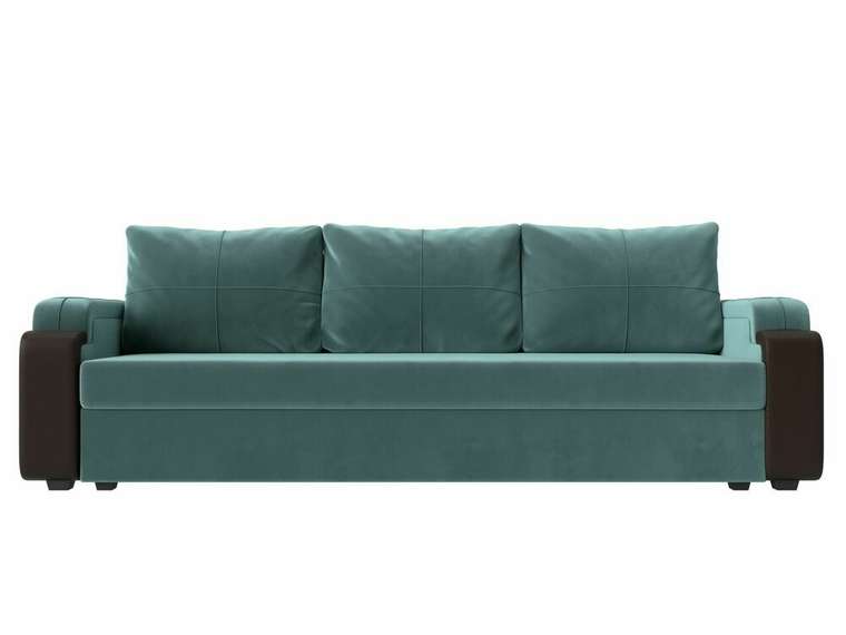 Прямой диван-кровать Николь лайт бирюзового цвета