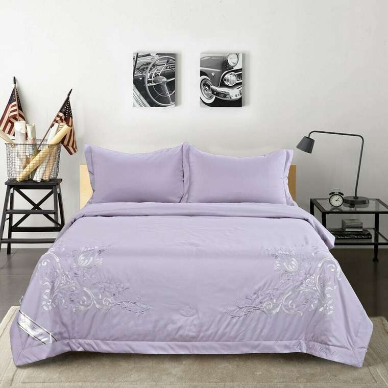 Комплект постельного белья Изида 200х220 серо-лилового цвета