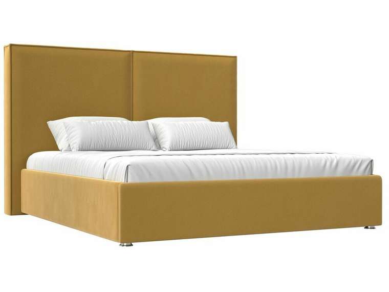 Кровать Аура 160х200 с подъемным механизмом желтого цвета