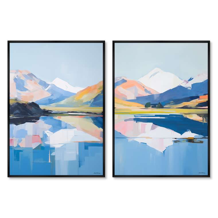 Набор из двух репродукций картин Landscape collection, The Reflection, 2024г.
