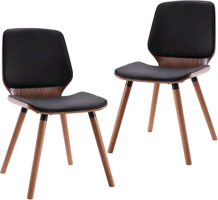 Комплект из двух обеденных стульев Aether черного цвета