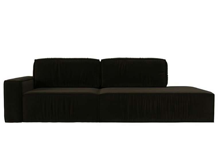 Прямой диван-кровать Прага модерн коричневого цвета подлокотник слева