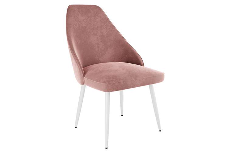 Набор из двух стульев Милан коричнево-розового цвета с белыми ножками