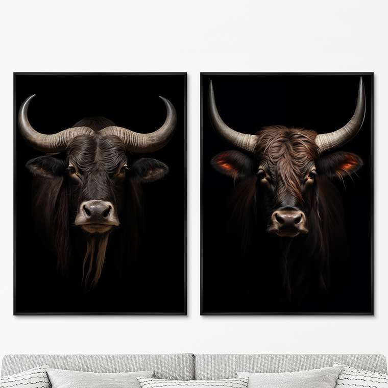 Набор из двух репродукций картин Young Yaks, 2024г.