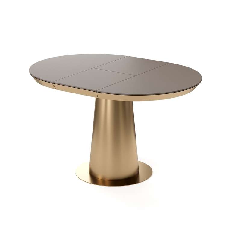 Раздвижной обеденный стол Зир М коричнево-золотого цвета
