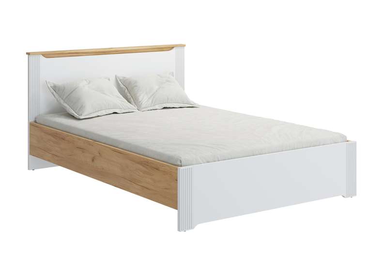 Кровать с основанием Эмилия 140х200 белого цвета