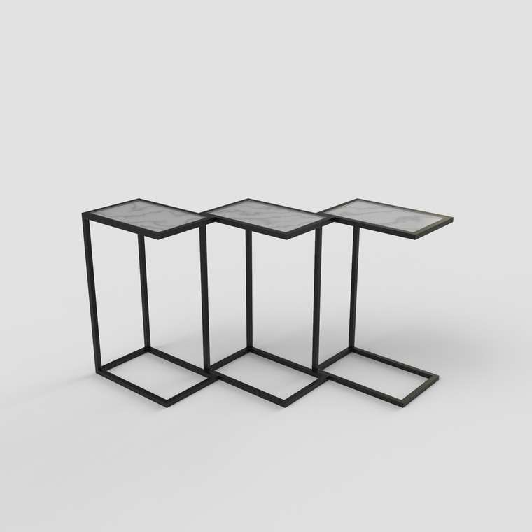 Журнальный столик "Alfred" черный с тонированным стеклом (700х300х400)