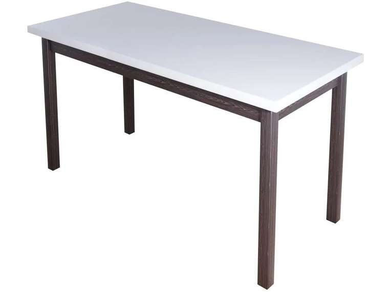 Обеденный стол Классика 130х60 бело-коричневого цвета
