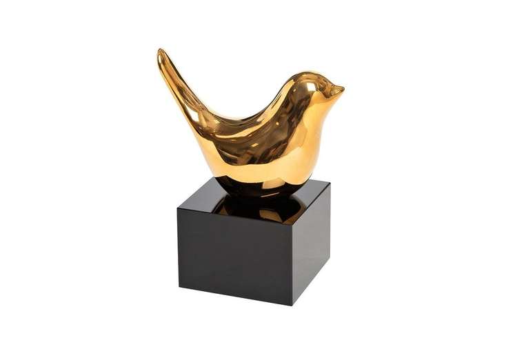 Статуэтка Птичка золотая на подставке 